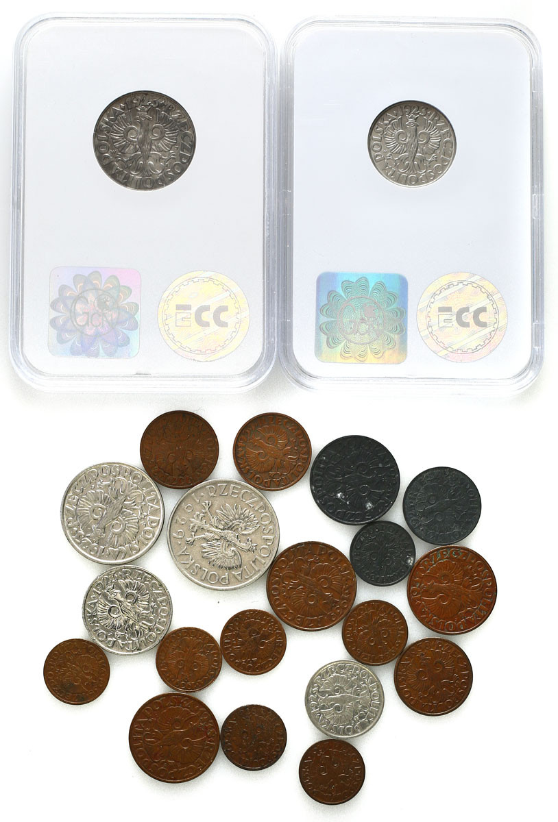 II RP, GG. 1 grosz do 1 złoty 1923-1939, zestaw 21 monet